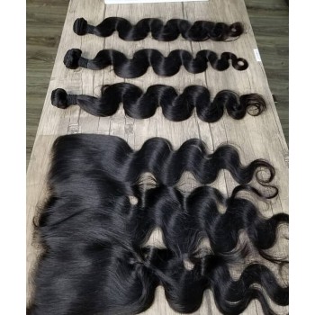 Body Wave 13X2 Lace Frontal Closures With Three Bundles