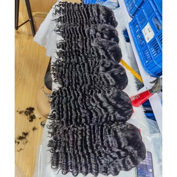 Deep Wave U Part Human Hair Wigs For Black Women