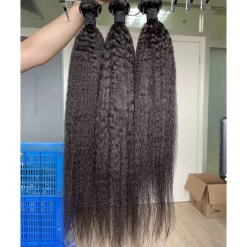 3Pics Kinky Straight Cambodian Human Hair Weave Bundles