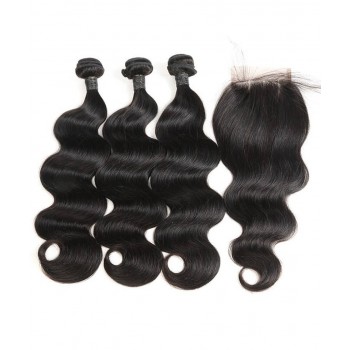 5X5 Lace Closure With Brazilian Body Wave Hair Bundles