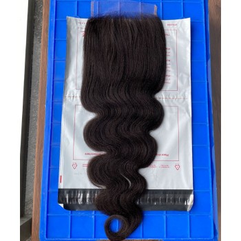 Body Wave Light Yaki Human Hair 5x5 Lace Closure 10-20 Inches