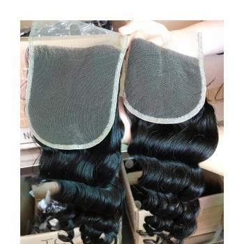 Loose Wave 7x7 Lace Closure Human Hair Pre Plucked