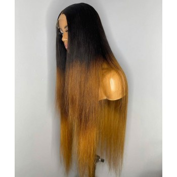 Ombre T 250% Density Straight Colored Lace Front Wigs