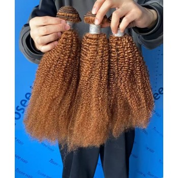 #30 Color Afro Kinky Curly Bundles Human Hair 3Pieces For One Set 10-30 Inches