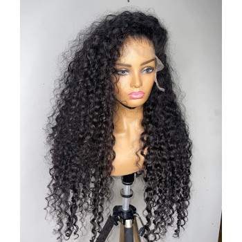 Deep Curly Full Lace Human Hair Wigs For Black Women 180% Density