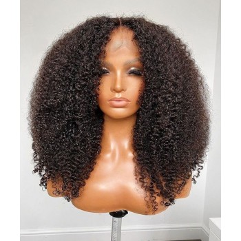 3B 3C Kinky Curly Lace Closure Wigs With Baby Hair Sales