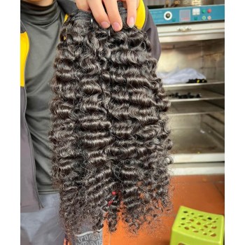 Burmese Curly Human Virgin Hair Weave Bundles For Women