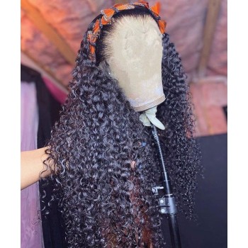 Fake Scalp Cap Deep Curly 13x6 Lace Front Wig 8-30 Inches