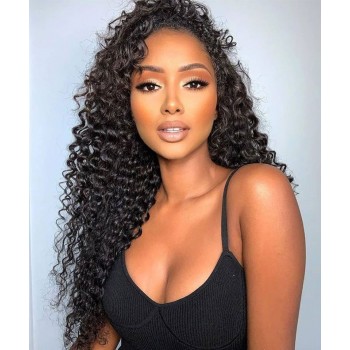 Loose Curly 150% Density U Part Human Hair Wigs For Black Women