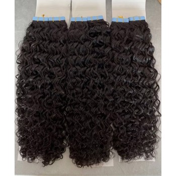 Good Burmese Curly Tape Human Hair Extensions 8-30 Inches