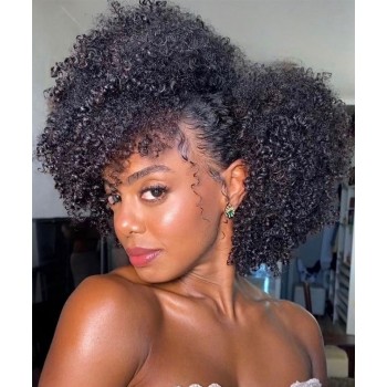 3B 3C Kinky Curly 13X2 Lace Front Wigs For Black Women