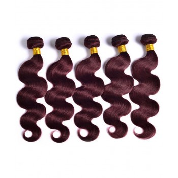 Dark 99J Color Body Wave Brazilian Virgin Hair 3 Pcs
