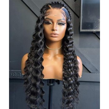 Loose Wave Human Hair HD Lace Closure Wigs 130% Density