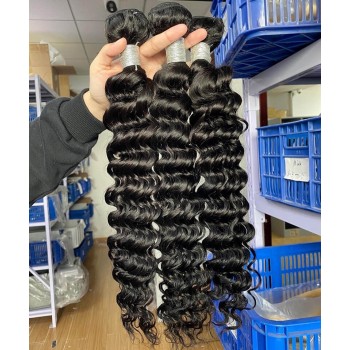Deep Wave Brazilian Virgin Hair 3 Pics Natural Color