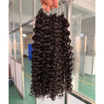 Deep Curly Feather Hair Human Hair Extensions 10-30 Inches For Sale 