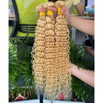 613 Color Burmese Curly Human Hair Bundles 10-30 Inches