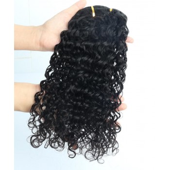 Deep Curly Clip In Human Hair Extensions 7 Pieces/Set 120g/set