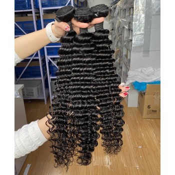 Malaysian Virgin Hair Bundles Deep Curly Wave Human Hair