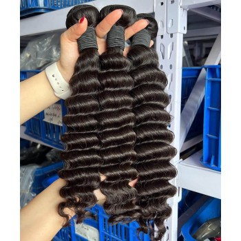 Human Hair Extensions Deep Wave 3Pics Brazilian Human Hair