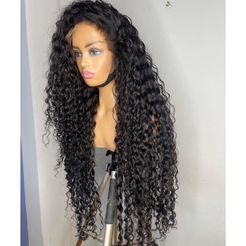 Loose Curly 370 Lace Frontal Wigs Pre Plucked With Baby Hair