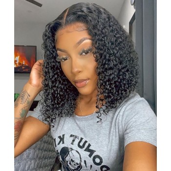 Deep Curly Full Lace Human Hair Wigs For Black Women 150% Density