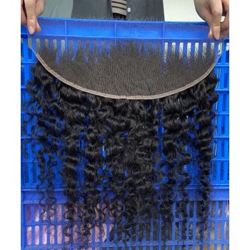 Burmese Curly 13x4 Lace Frontal Closure Pre Plucked
