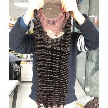 Deep Wave 4X4 Lace Closure Wigs With Baby Hair