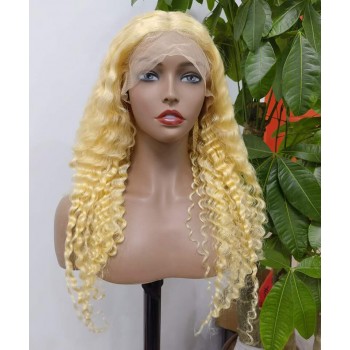613 Color Lace Front Wig Deep Curly Pre Plucked With Baby Hair