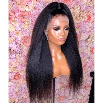 Good 300% Density Kinky Straight 13x4 Lace Front Wigs