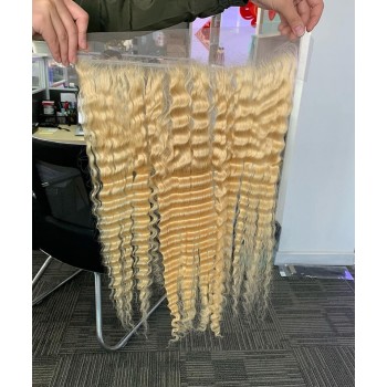Ear To Ear Blonde Color Lace Frontal Closure Pre Plucked