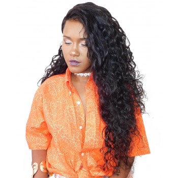 Water Wave Full Lace Human Hair Wigs Pre Plucked