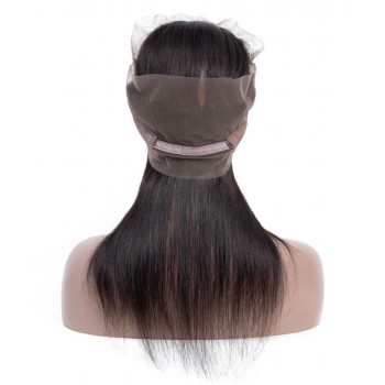 Straight 360 Lace Frontal Closure Human Hair Pre Plucked