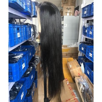 Straight 360 Hd Lace Frontal Wig 130% Density Pre Plucked