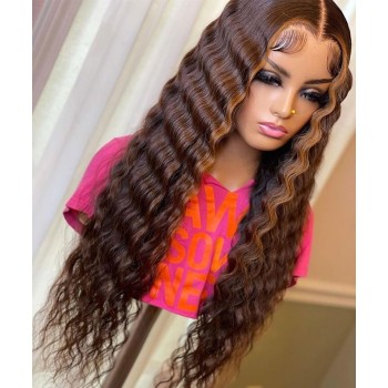 Ombre Color Loose Wave 360 Lace Frontal Wigs 150% Density