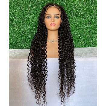 180% Deep Curly Silk Base 13X4 Lace Front Human Hair Wigs