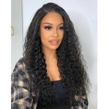 Deep Curly 370 Lace Frontal Wig Pre Plucked With Baby Hair