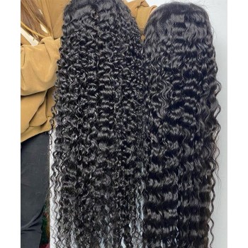 300% Density Deep Curly Wave Lace Front Human Hair Wigs