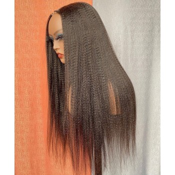 Coarse Yaki Straight U Part Wigs Human Hair For Black Women Sales
