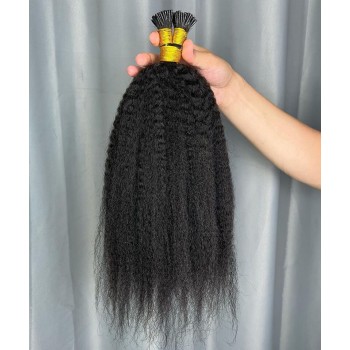 Kinky Straight I Tip Hair Extension 100 Pieces For One Set