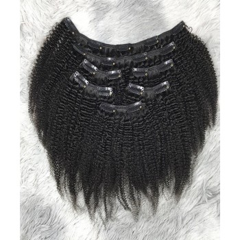 Afro Kinky Curly Clip In Human Hair Extensions