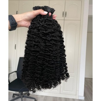 Good 3B 3C Kinky Curly I Tip Hair Extension 8-30 Inches