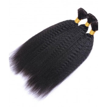 Kinky Straight Human Braiding Hair Bulk No Attachment