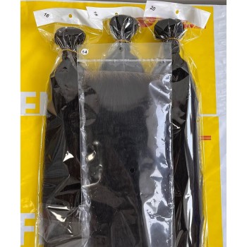 Kinky Straight Human Hair Bundles With 4X4 Lace Closure