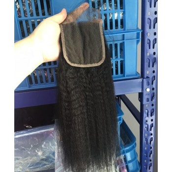 4x4 Lace Closure Kinky Straight 8-20 Inches Human Hair