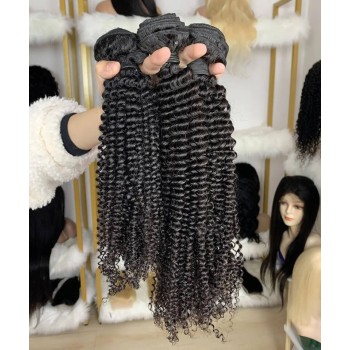Mongolian Kinky Curly Hair Bundles Deal 10-30 Inches
