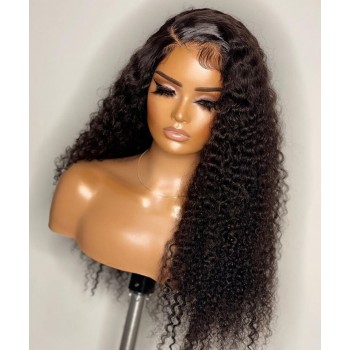 Transparent 360 Lace Frontal Wig Kinky Curly Pre Plucked