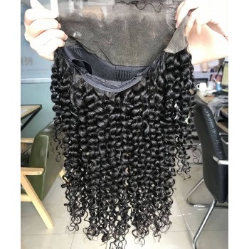 Kinky Curly Lace Front Human Hair Wigs With Baby Hair