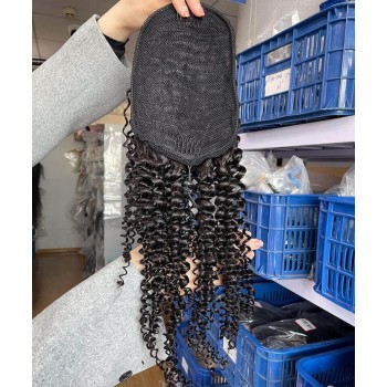 Kinky Curly Ponytail Human Hair Extensions Magic Horsetail