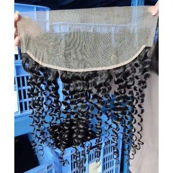 Pre Plucked Kinky Curly 13x4 Lace Frontal Closure For Sales