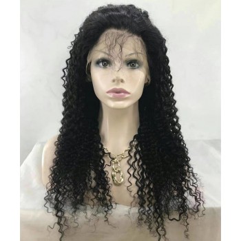 200% Density 13x4 Transparent Lace Frontal Kinky Curly Wigs For Black Women